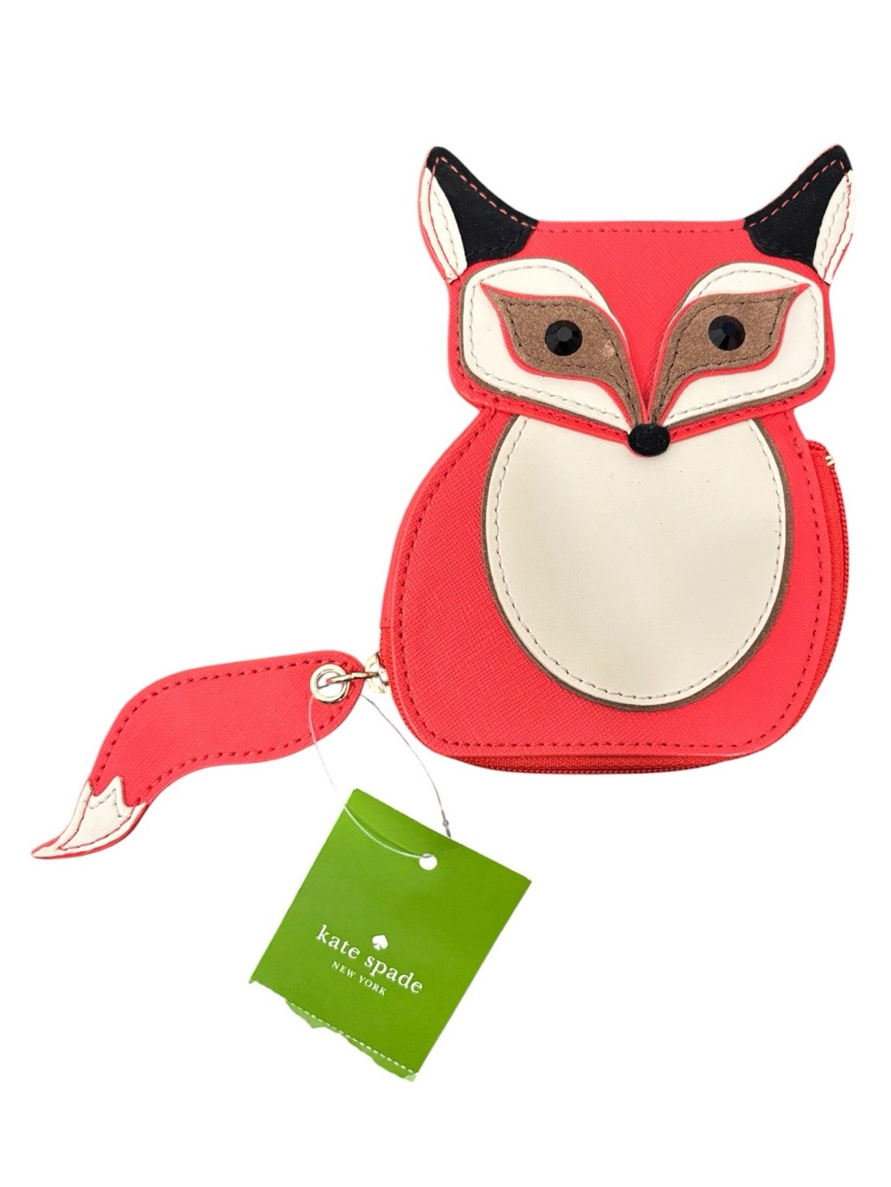 Kate Spade Fox Coin Purse Wallet Blaze Red Multi NWT